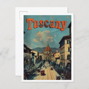 Tuscany Italy Classic Art Retro Vintage Travel Postcard