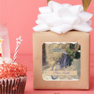 Tuscany. Italy. Cortona. Bicycle. Square Sticker