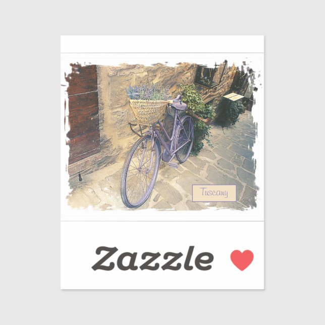 Tuscany. Italy. Cortona. Bicycle. Sticker (Sheet)