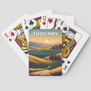 Tuscany Italy Countryside Sunset Poker Cards