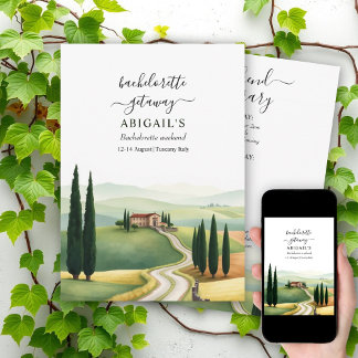Tuscany Italy destination bachelorette weekend  Invitation