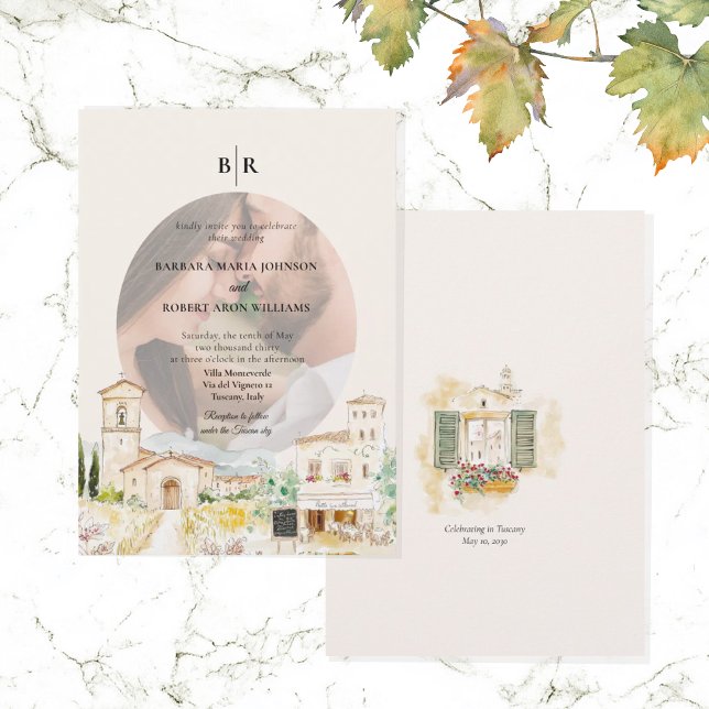 Tuscany Italy Destination Photo Wedding Invitation (Creator Uploaded)