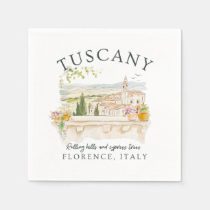 Tuscany Italy – Florence Hills & Cypress Trees Napkins