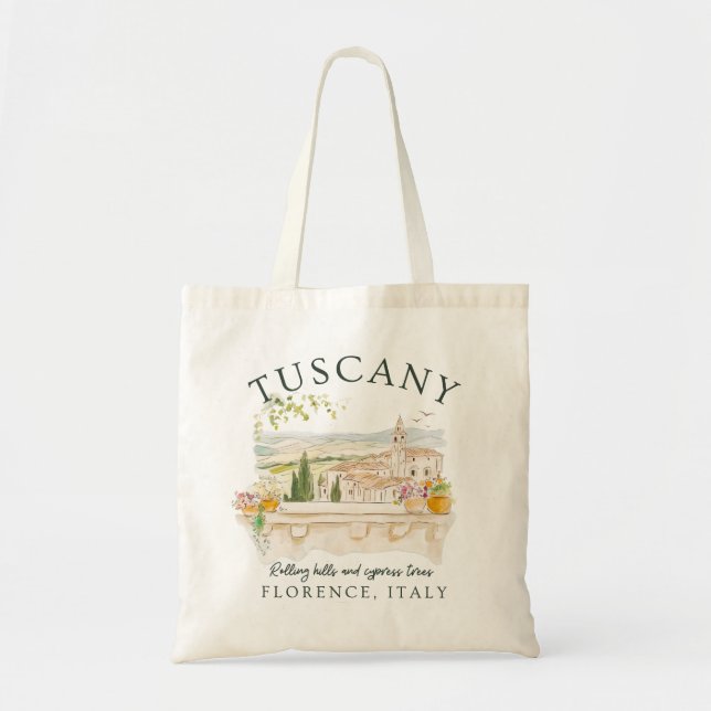 Tuscany Italy – Florence Rolling Hills & Tree Tote Bag (Front)
