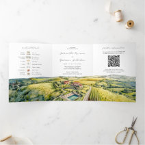 Borgo Corsignano | Illustrated Wedding Tri-Fold Invitation