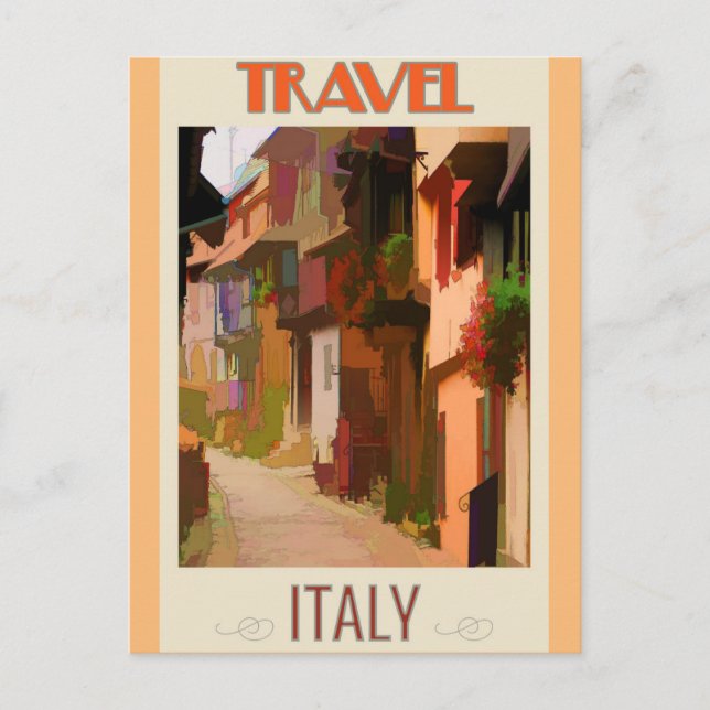Tuscany Italy Italian Abstract Colorful Travel Postcard (Front)