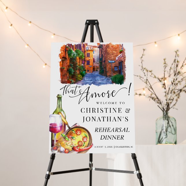 Tuscany Italy | Italian Food | Rehearsal Welcome  Foam Board (In Situ (Stand))