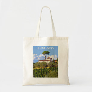 Tuscany Italy Italian Villa Vintage Travel Poster Tote Bag