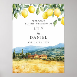 Tuscany Italy Lemons Wedding Welcome Sign