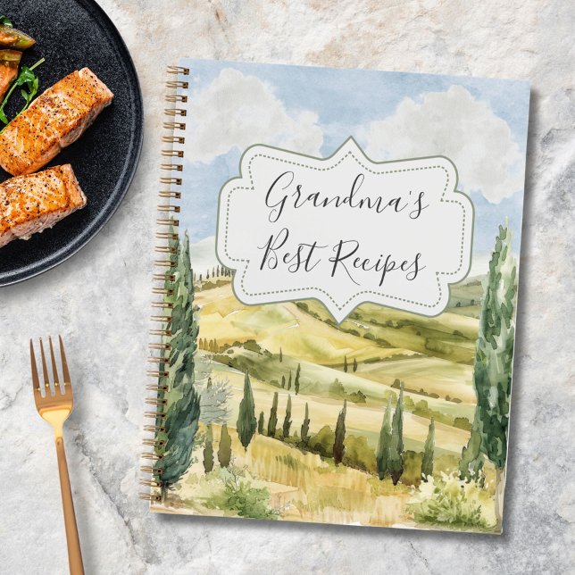  Tuscany Italy Nature Personalized Recipe Book (In situ)