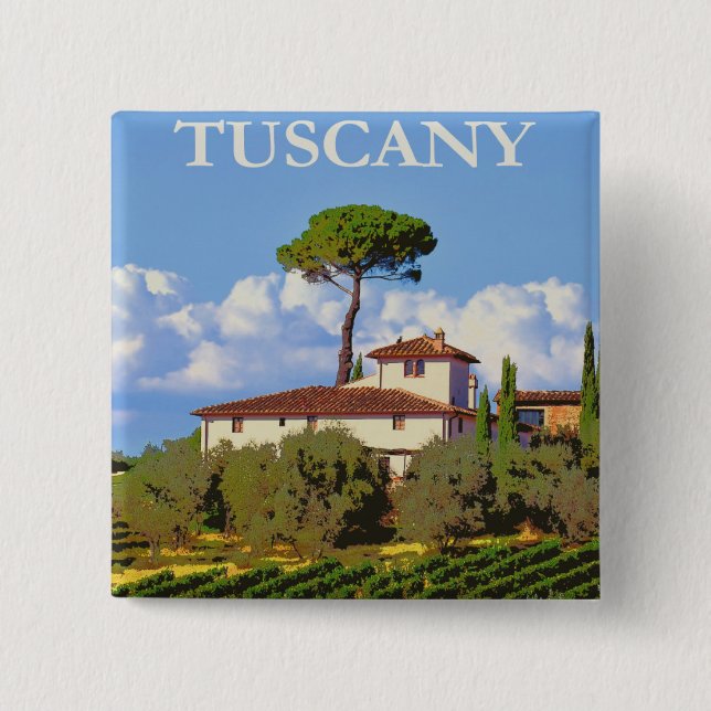 Tuscany Italy Poster Button (Front)