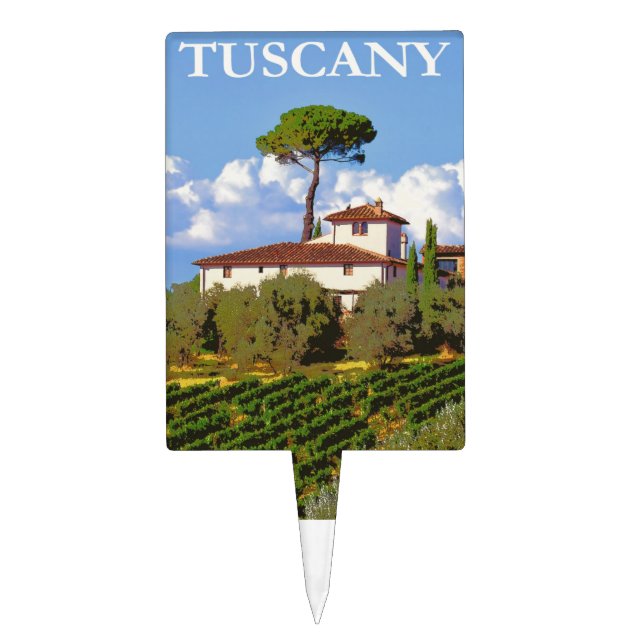 Tuscany Italy Poster Cake Topper (Front)