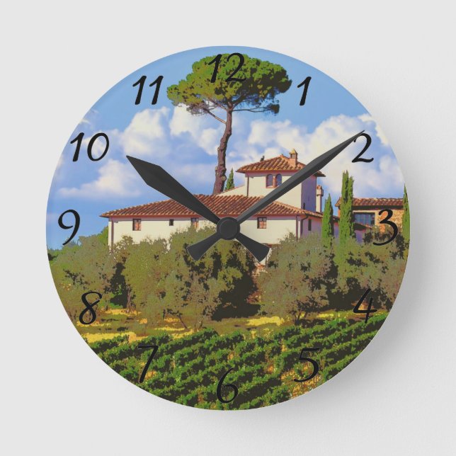 Tuscany Italy Poster Round Clock (Front)