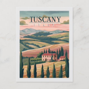 Tuscany Italy Retro Travel Postcard
