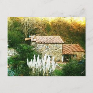 Tuscany, Italy. Rustic house. Postcard