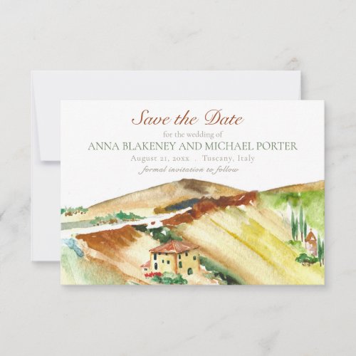 Tuscany Italy Save the Date Destination Wedding