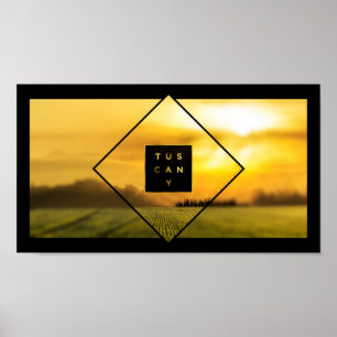 Tuscany Italy Sunset Art Landscape Photography Poster