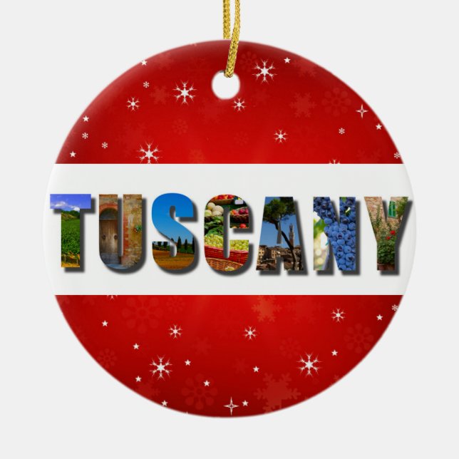 Tuscany Italy Travel Photos Ceramic Ornament (Front)