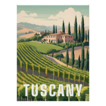 Tuscany Italy Travel Poster