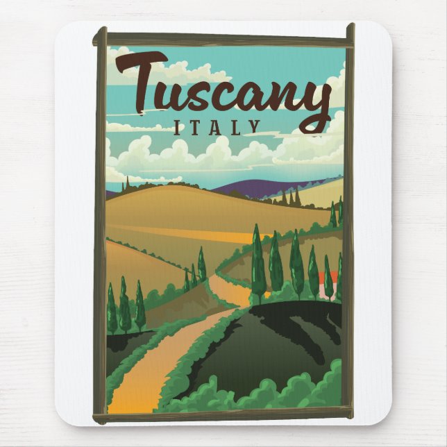 Tuscany Italy travel poster Mouse Pad (Front)