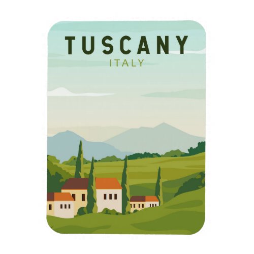 Tuscany Italy Travel Vintage Art Magnet