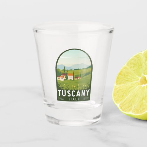 Tuscany Italy Travel Vintage Art Shot Glass