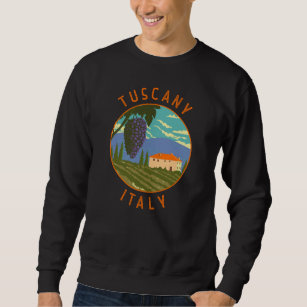 Tuscany Italy Vineyard Distressed Circle Vintage Sweatshirt