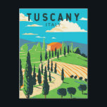 Tuscany Italy Vineyard Travel Art Vintage Postcard<br><div class="desc">Tuscany vector art design. Its capital,  Florence,  is home to some of the world’s most recognizable Renaissance art and architecture,  including Michelangelo’s "David" statue.</div>