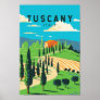 Tuscany Italy Vineyard Travel Art Vintage Poster