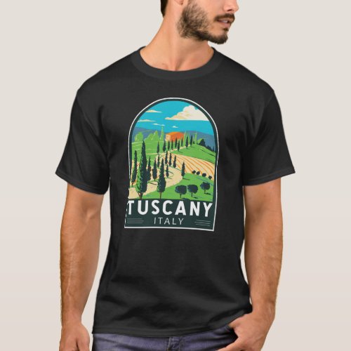Tuscany Italy Vineyard Travel Art Vintage T_Shirt