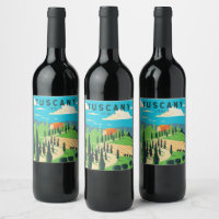 Tuscany Italy Vineyard Travel Art Vintage