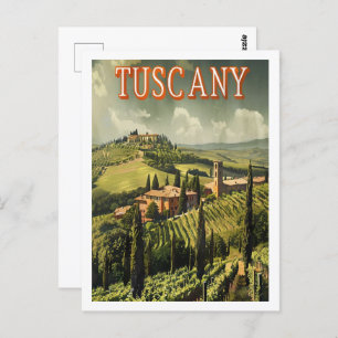 Tuscany Italy Vintage Famous Travel Place Postcard