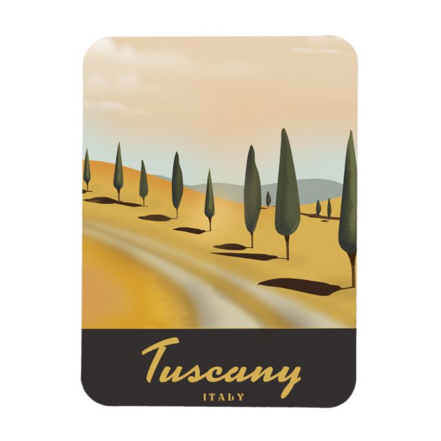 Tuscany Italy vintage style travel poster Magnet (Vertical)