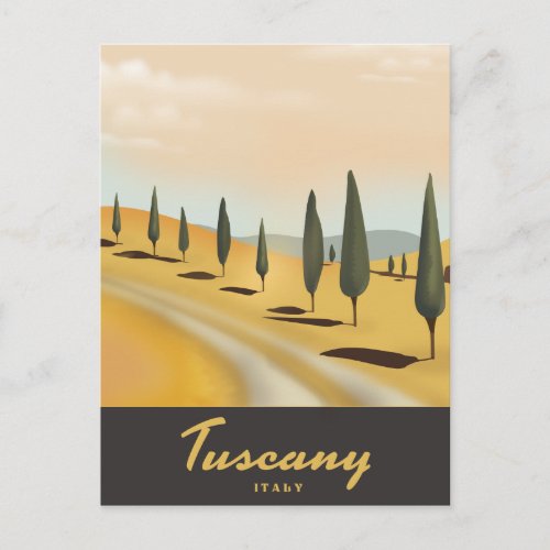 Tuscany Italy vintage style travel poster Postcard