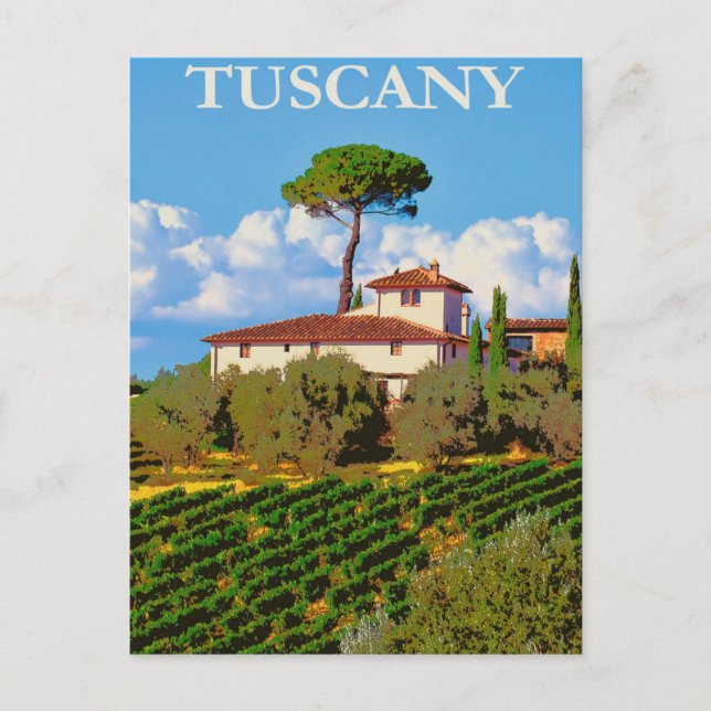 Tuscany, Italy Vintage Travel Postcard (Front)