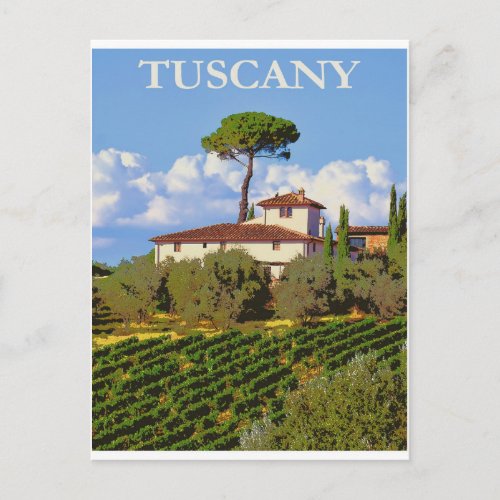Tuscany Italy Vintage Travel Postcard
