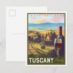Tuscany Italy Vintage Travel Postcard