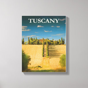 Tuscany Italy Vintage Travel Poster Canvas Print