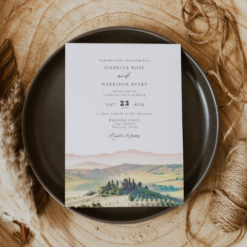 TUSCANY Italy Watercolor Skyline Photo Wedding