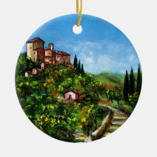 TUSCANY LANDSCAPE 3 CERAMIC ORNAMENT (Front)