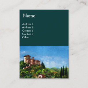 TUSCANY LANDSCAPE,ANTIQUE MEDIEVAL VILLAGE BUSINESS CARD