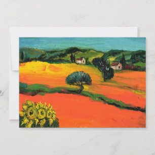 TUSCANY LANDSCAPE , blue green yellow orange Invitation