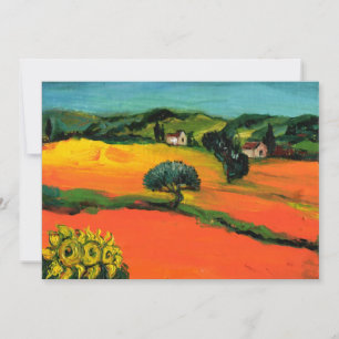 TUSCANY LANDSCAPE , blue green yellow orange Invitation