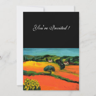 TUSCANY LANDSCAPE , blue green yellow orange Invitation