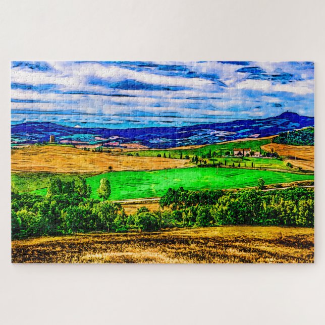  Tuscany landscape. Italy. Jigsaw Puzzle (Horizontal)