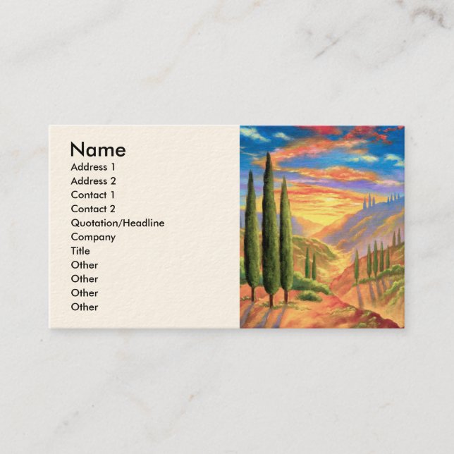 Tuscany Landscape Painting - Multi Business Card (Front)