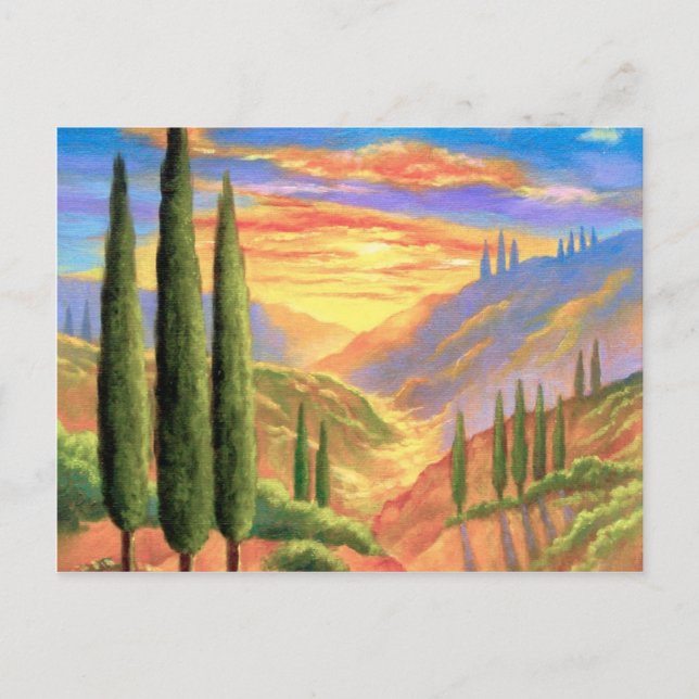 Tuscany Landscape Painting - Multi Postcard (Front)