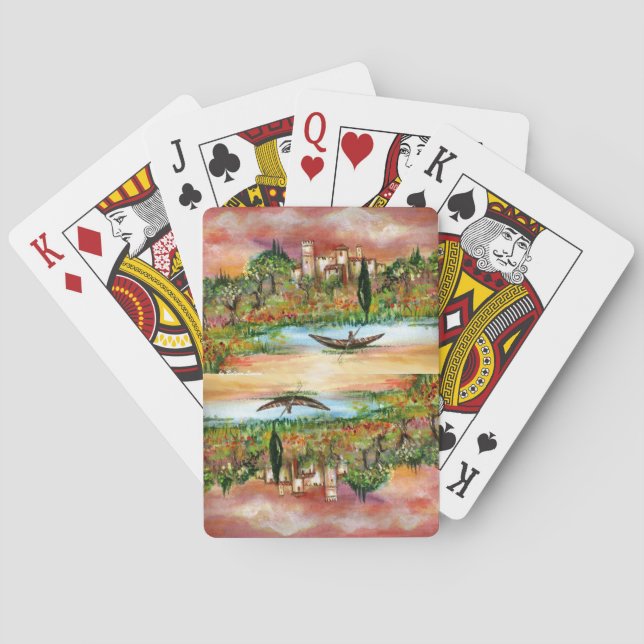 TUSCANY LANDSCAPE /  RIVER  SUNSET POKER CARDS (Back)