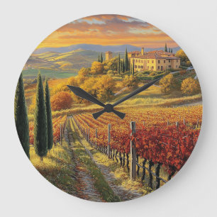 Tuscany Landscape Round Clock