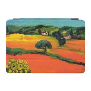 TUSCANY LANDSCAPE, SUNFLOWERS IN ORANGE FIELDS iPad MINI COVER